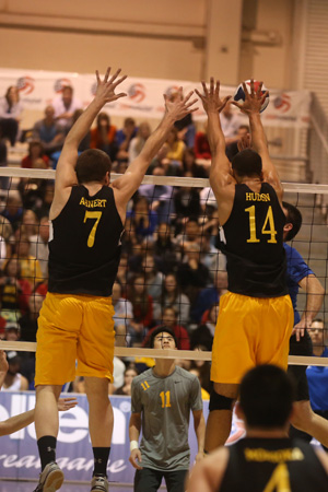 Oshkosh Volleyball - 2014 Travis Hudson/Jake Ahnert Block